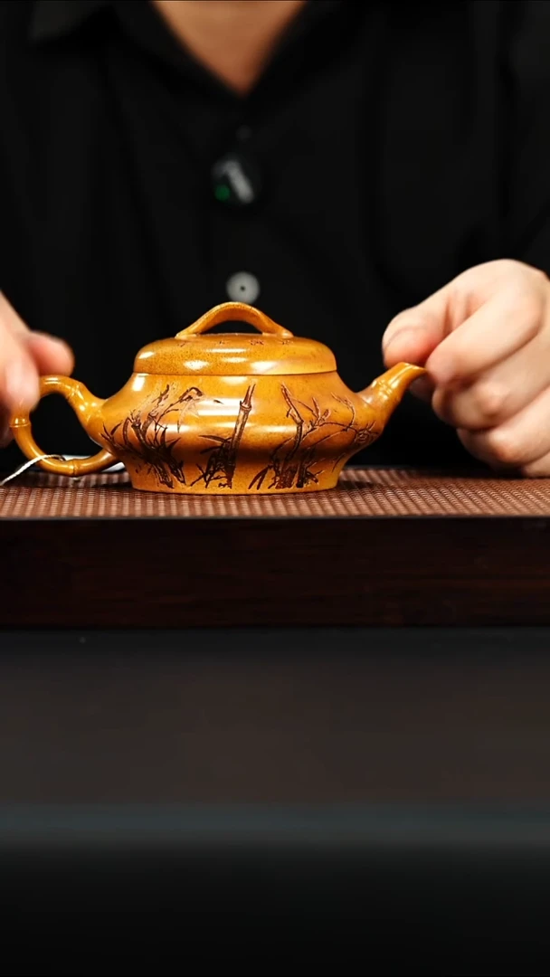 茶壶紫砂宜兴紫砂 竹报平安 黄金段 赵圆静 h119