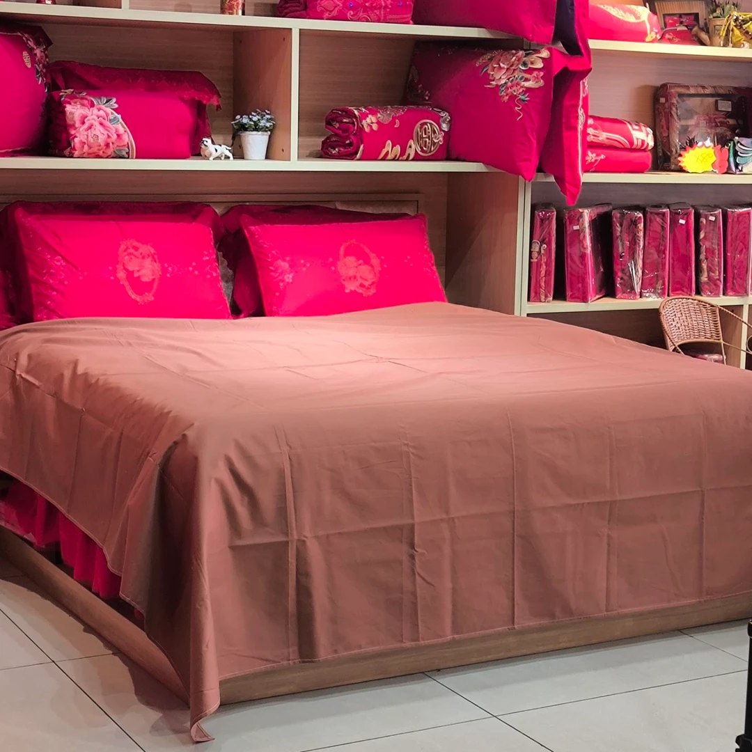 700根纱加密加厚床单240*250橘色