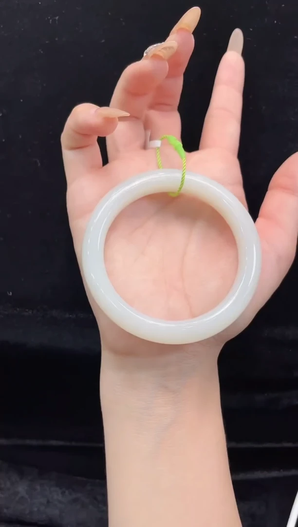 和田玉手镯未镶嵌新疆直发和田玉白玉#56上等和田玉手镯女