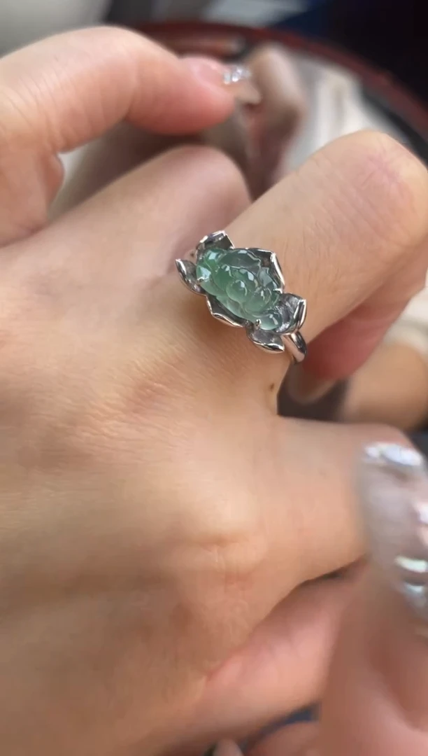 颈饰银S925镶嵌翡翠净货17907