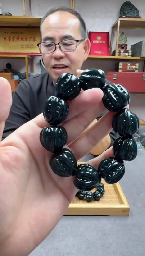 未镶嵌手链和田玉23库尔干黑青