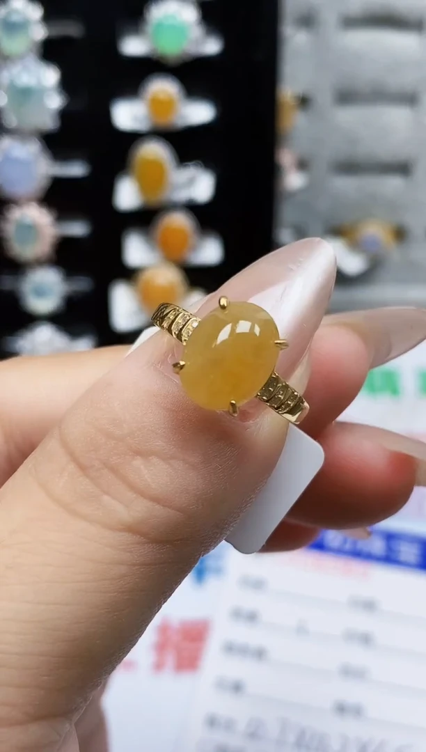 银S925镶嵌戒指翡翠10836