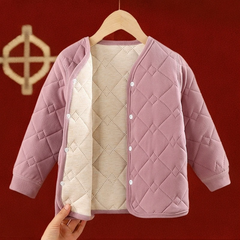 中大棉袄男女儿童棉衣套装保暖棉裤三层神器内穿加绒校服加厚棉服