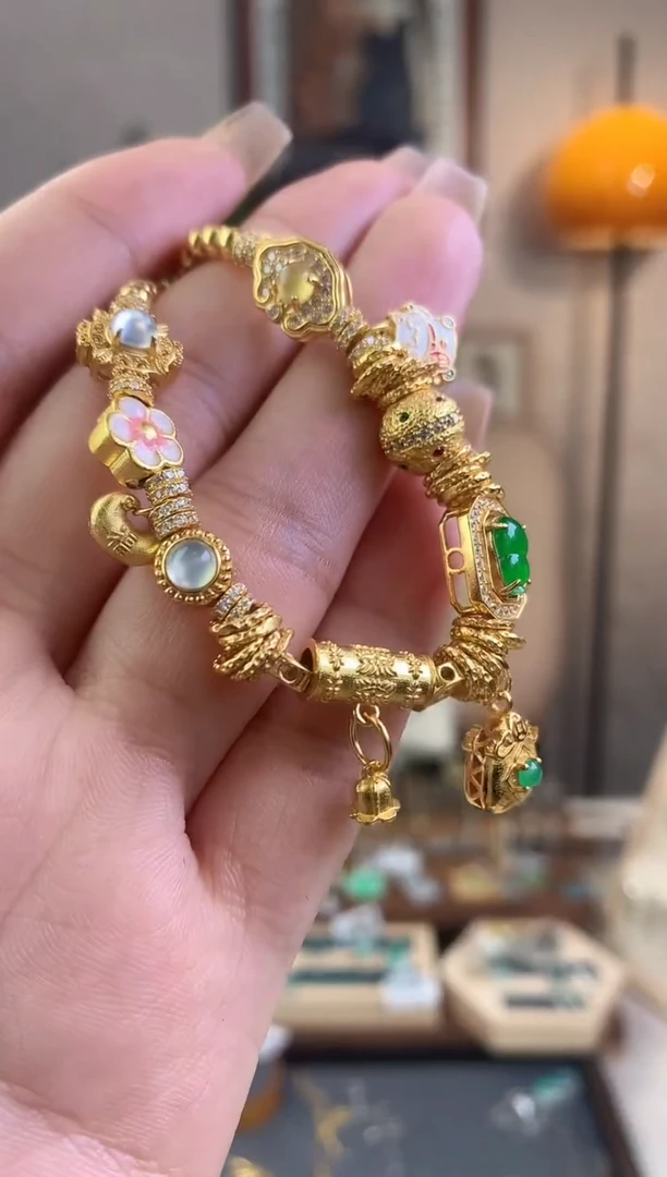 翡翠银S925镶嵌吊坠(不含链)手链