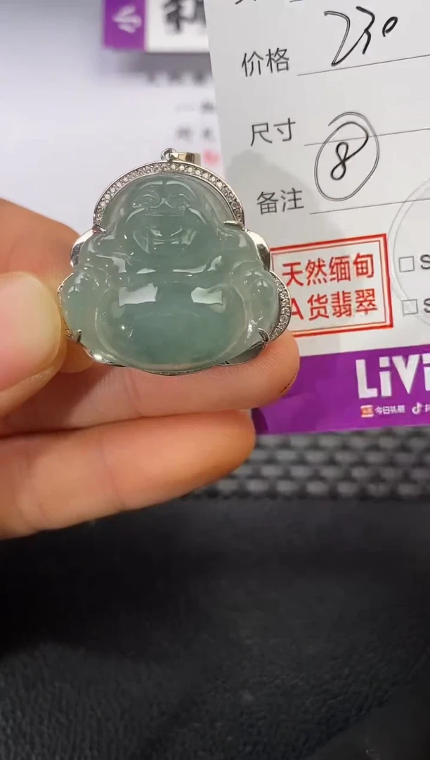 颈饰银S925镶嵌翡翠༺****烤挂件