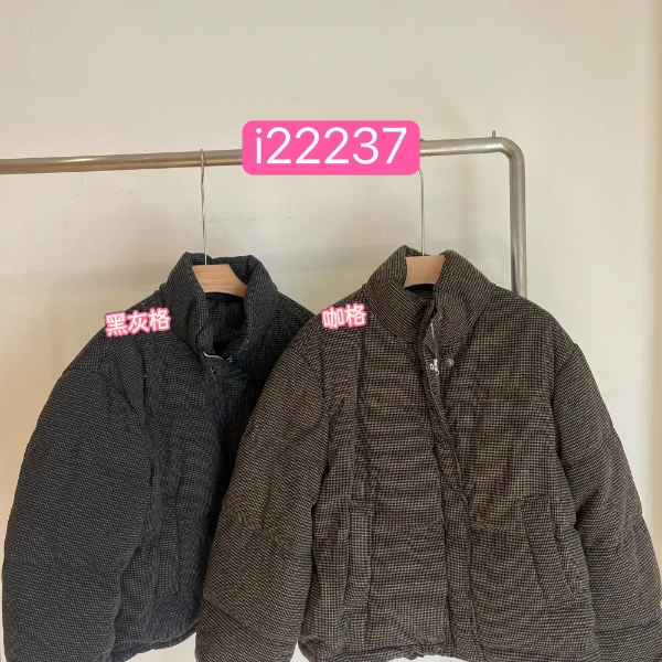 【杭州S姐精品女装】细格子羽绒服22237
