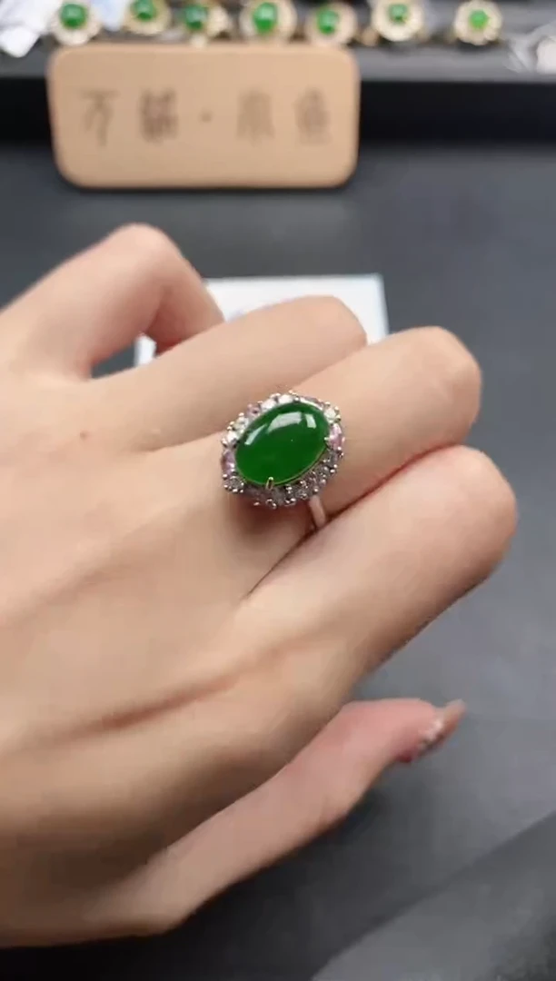 银S925镶嵌戒指翡翠51151