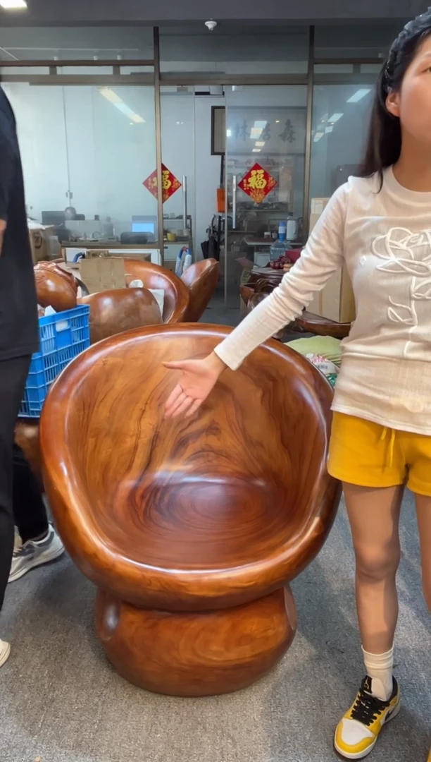 木香樟木创意主人椅