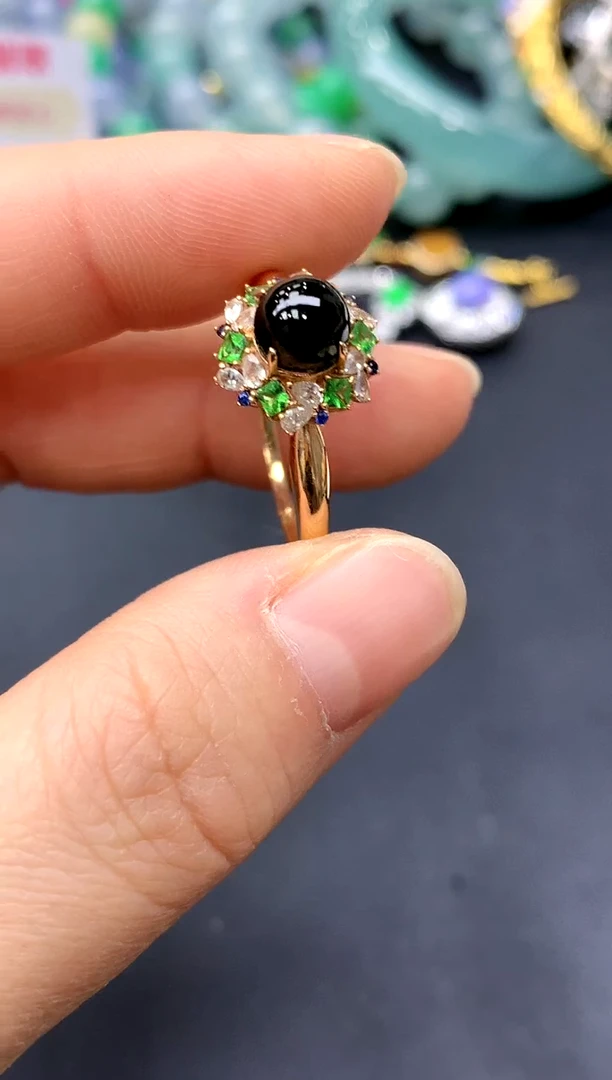 18K金镶嵌戒指翡翠282-中国好珍宝