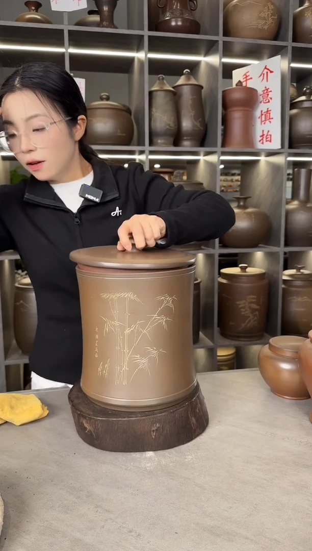 【闪购商品】罐本陶手作泥兴陶手工腰身竹节罐3斤手工痕迹