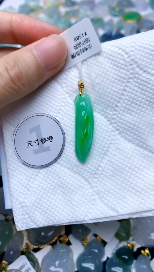 颈饰18K金镶嵌翡翠天然A货翡翠