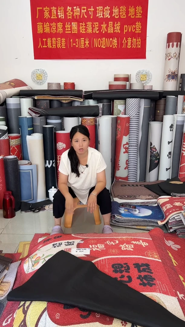 不退不换瑕疵丝圈地毯100*120cm177