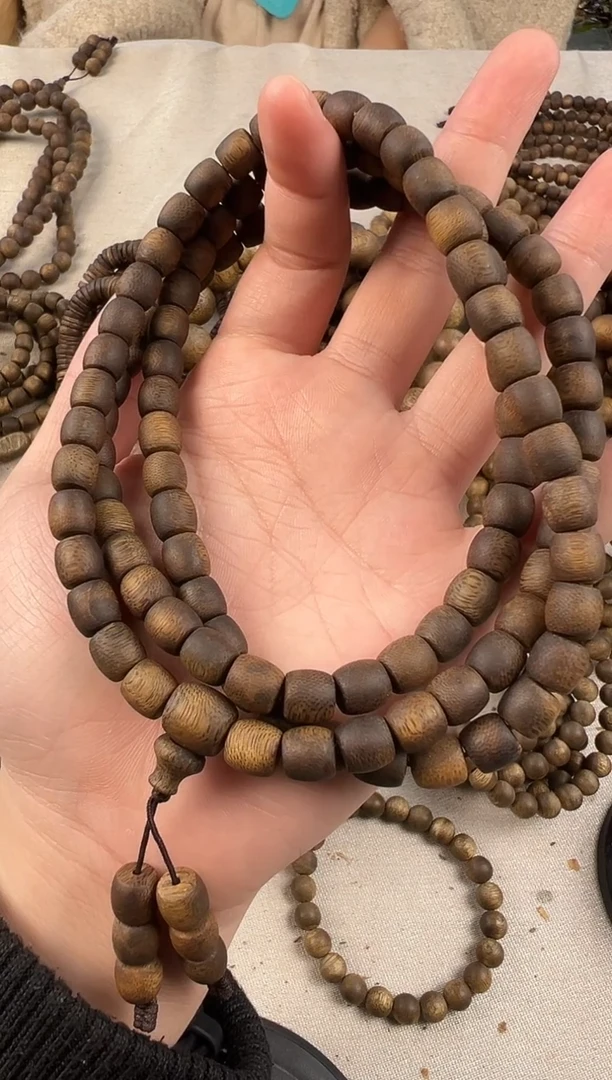 沉香手串奇楠沉水多圈鼓珠卡8-51克发一条 收藏级