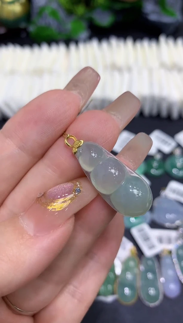 翡翠18K金镶嵌吊坠(不含链)11111