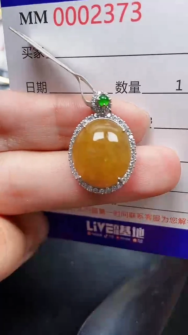 颈饰银S925镶嵌翡翠2373