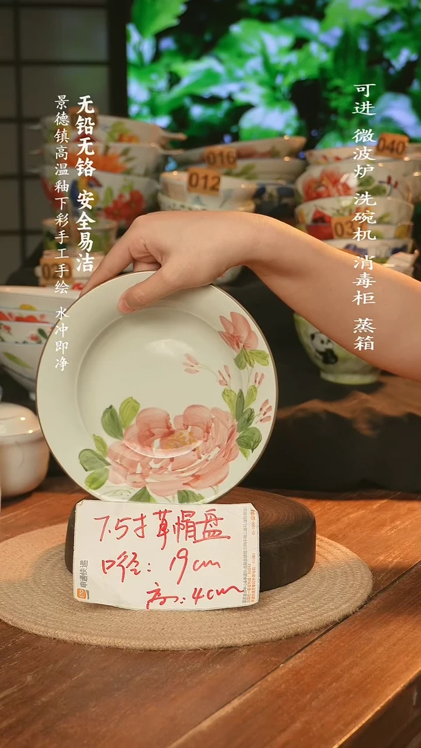瓷景德镇高温瓷釉下彩手绘陶瓷