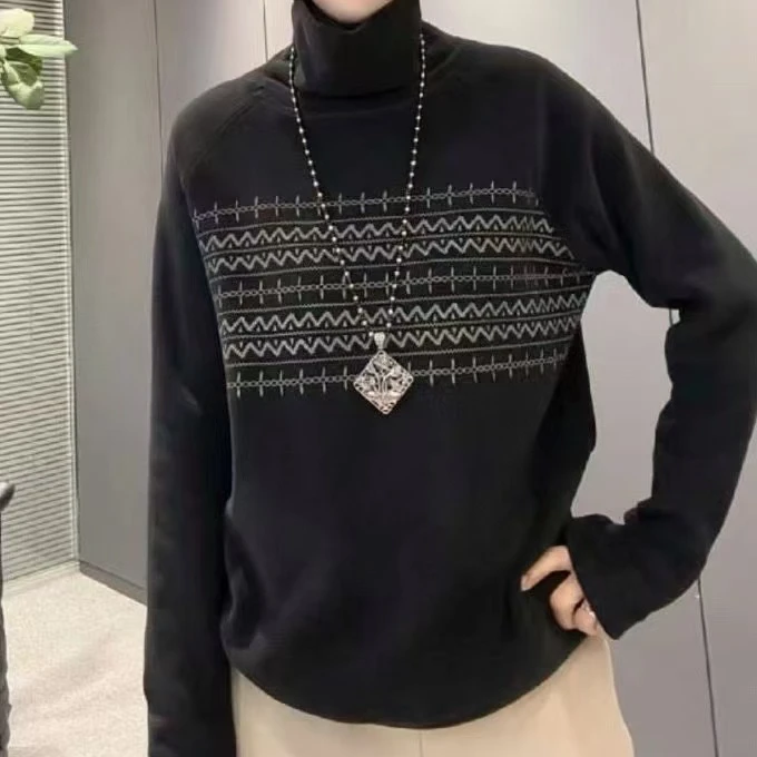 冬日加绒加厚保暖奥丽绒小高领设计打底卫衣5672