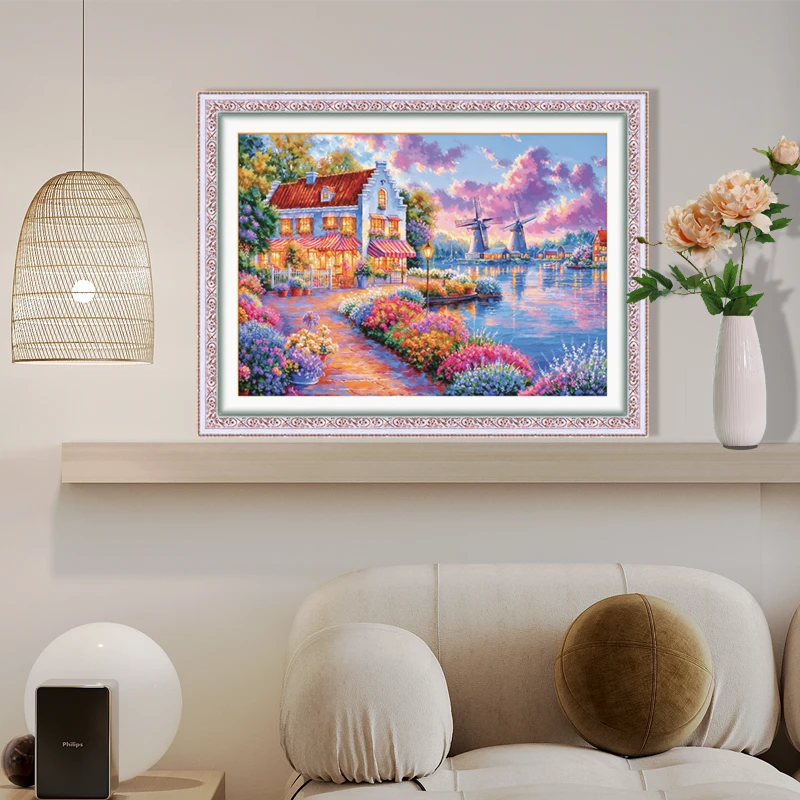 钻石画2025新款客厅卧室小件梦幻城堡手工贴钻十字绣满钻风景画