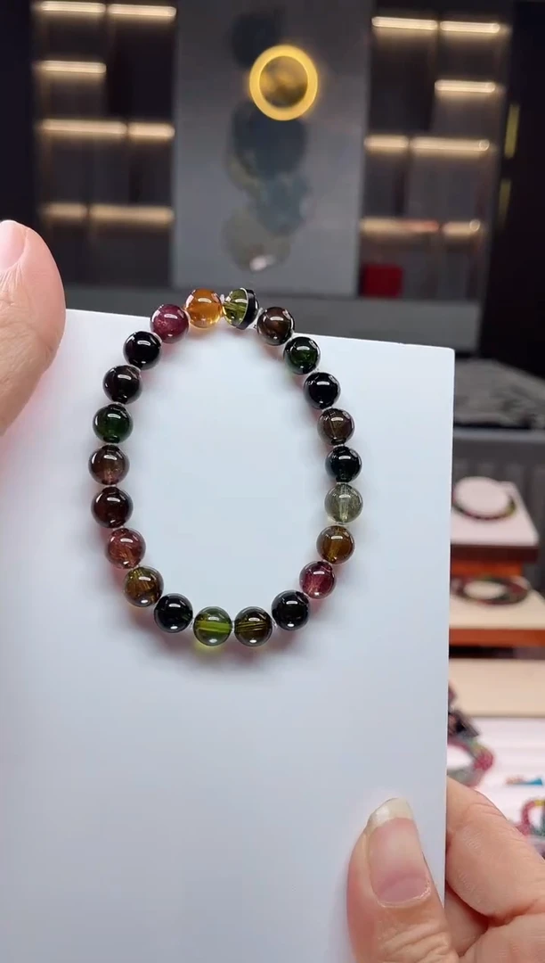 未镶嵌老矿碧玺单圈手串8mm+碧玺（多样性发一条）Q