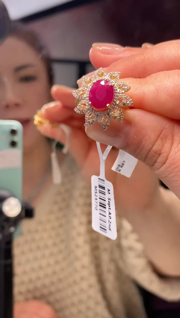 未镶嵌戒指红宝石天然无烧红宝石戒指3.32ct