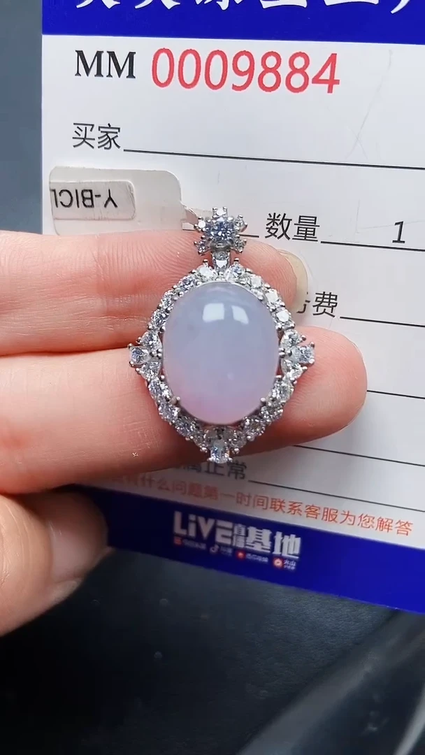 颈饰银S925镶嵌翡翠9884