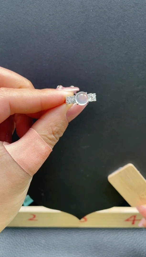 【闪购商品】石英质玉戒指银S925镶嵌戒指