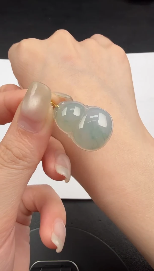 吊坠(不含链)18K金镶嵌翡翠翡翠饰品-60