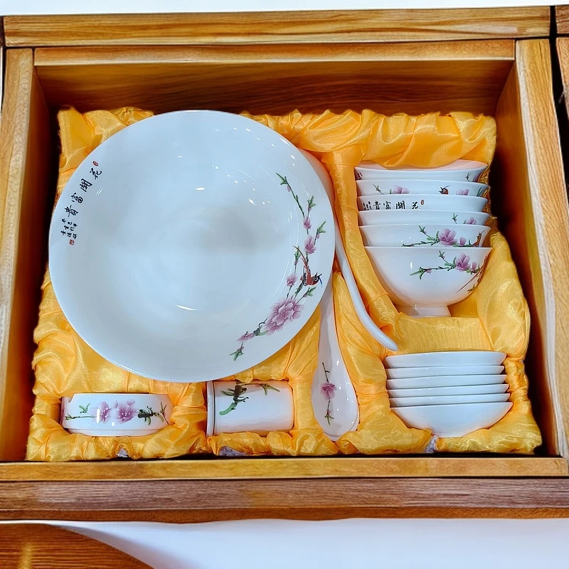 ZY-DP-A507水点桃花餐具28头套组礼盒装