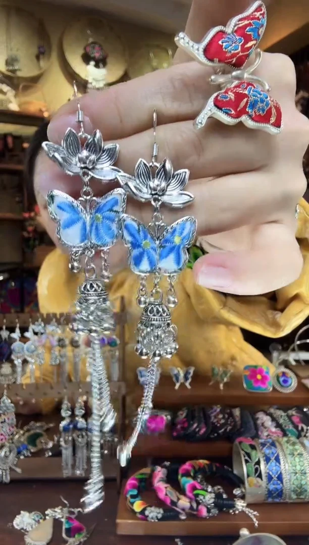 刺绣非遗刺绣民族风耳环