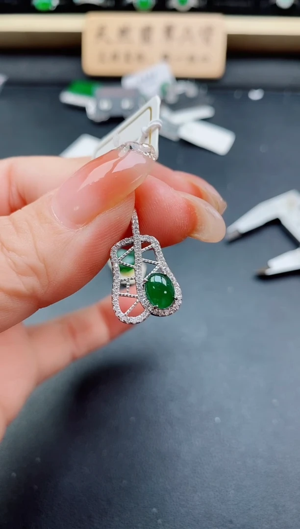吊坠(不含链)银S925镶嵌翡翠1