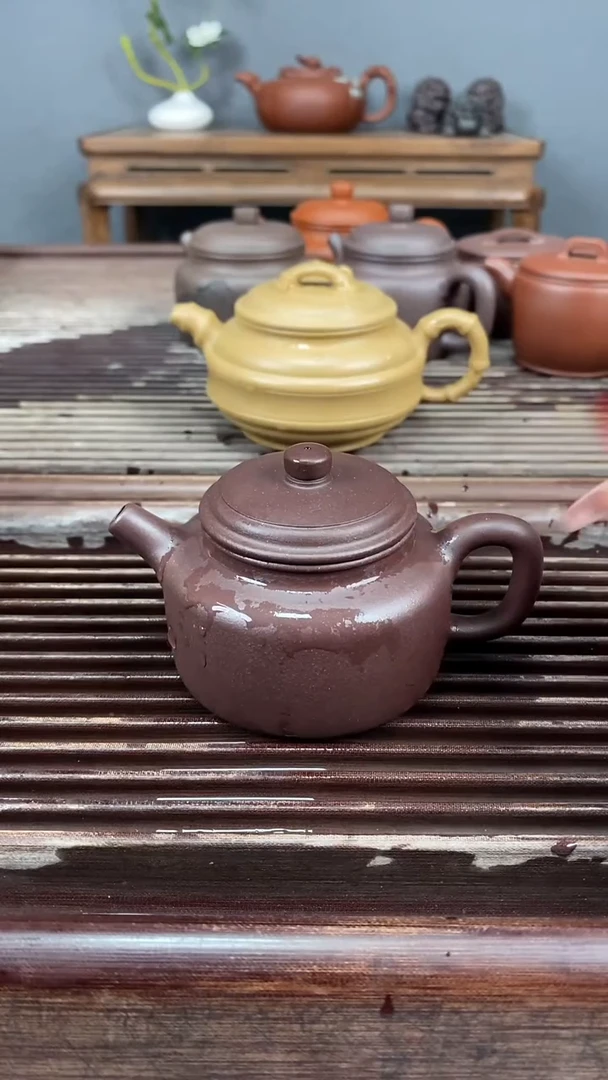 茶壶紫砂高温紫泥薄胎小德钟150cc