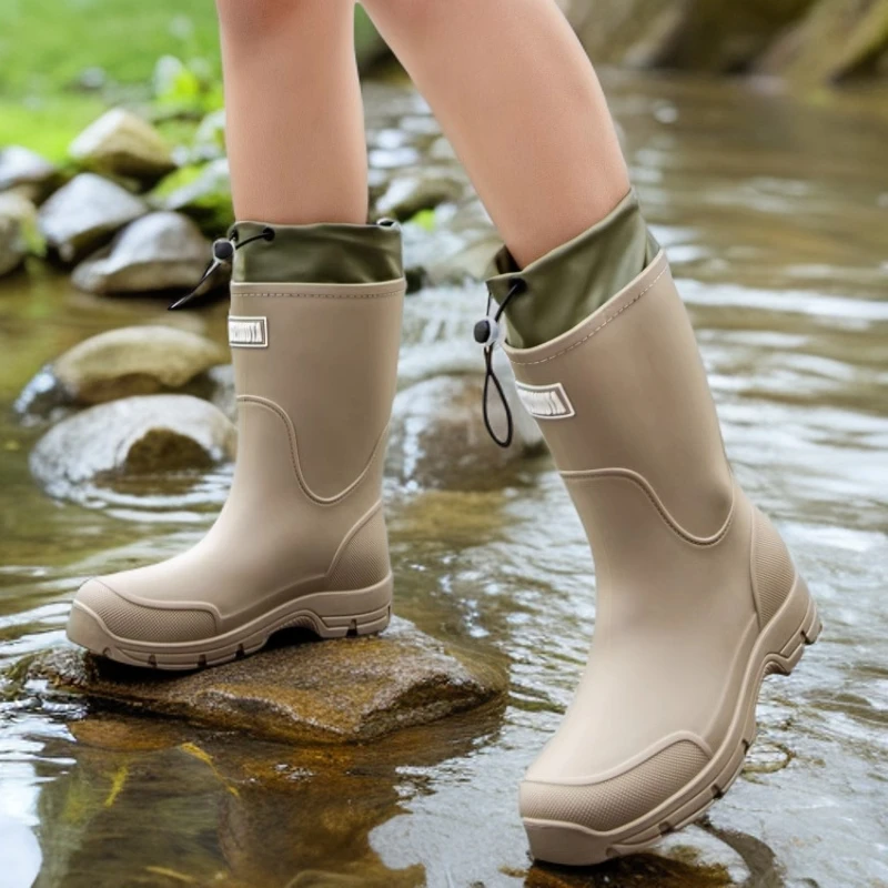 雨鞋女情侣款雨靴男防水户外露营胶鞋防滑厨房涉水钓鱼大童胶鞋男