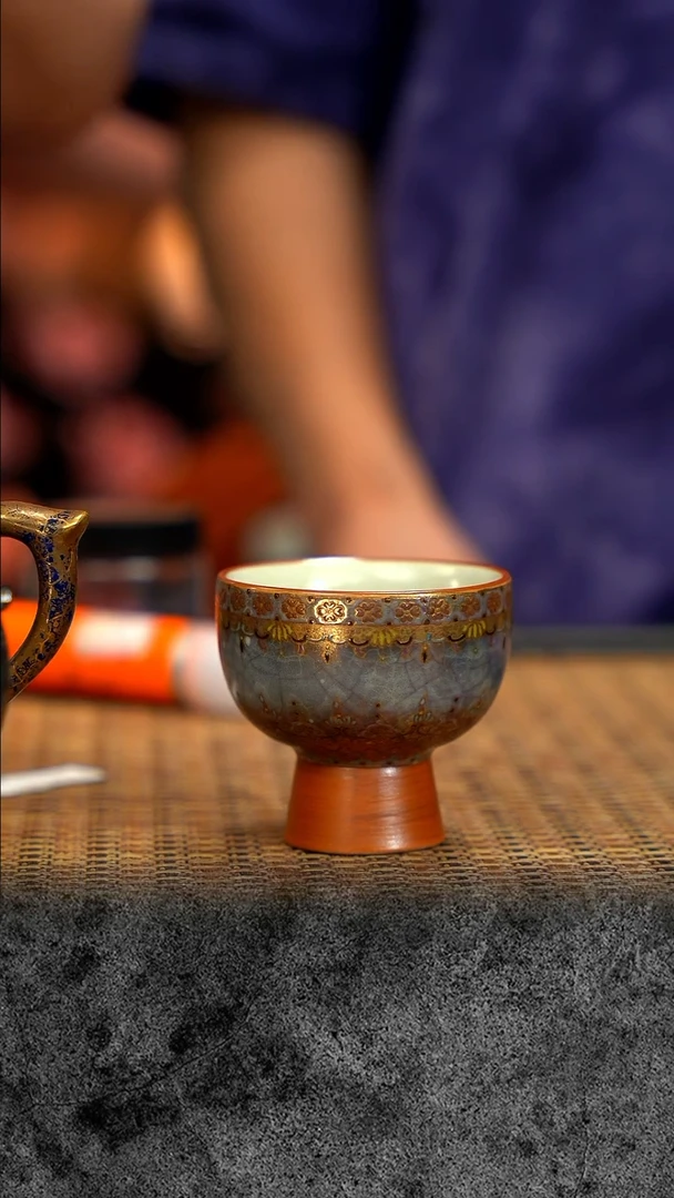 紫砂 宜兴紫砂 QCT  银彩金杯