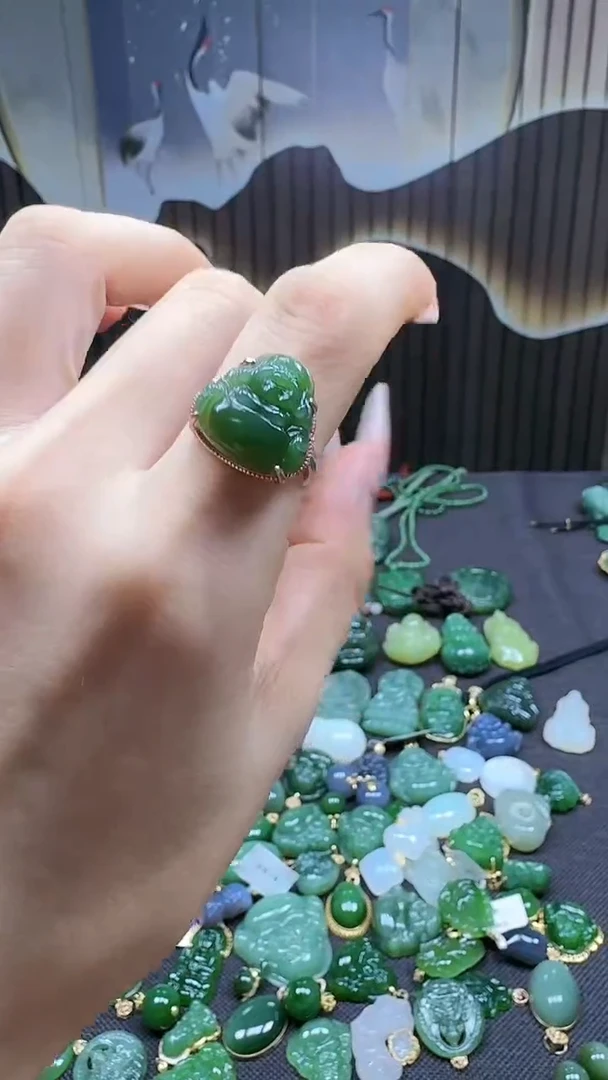 和田玉银S925镶嵌挂件1