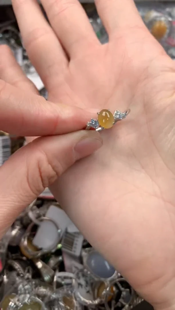 银S925镶嵌戒指翡翠10   4