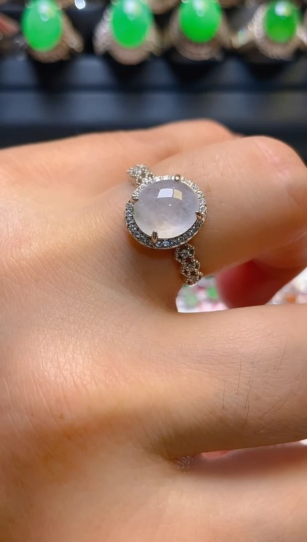 【闪购商品】翡翠耳饰银S925镶嵌天然A货翡翠1