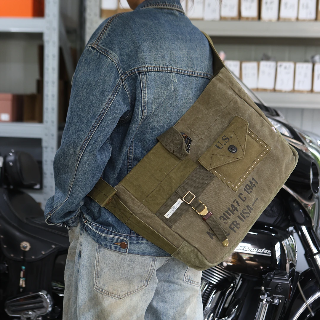 方向皮具/新款手工皮具经典复古老物改良拼接报童斜挎8701单肩包