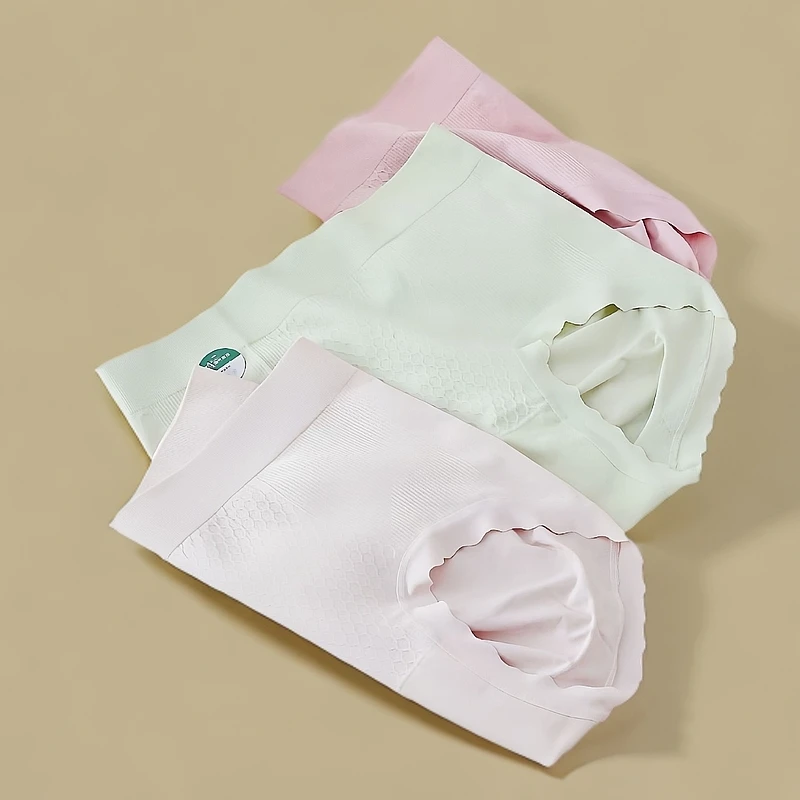 manfena/缦芬纳中腰女士内裤5D提臀裸氨锦纶速干无缝舒适三角裤