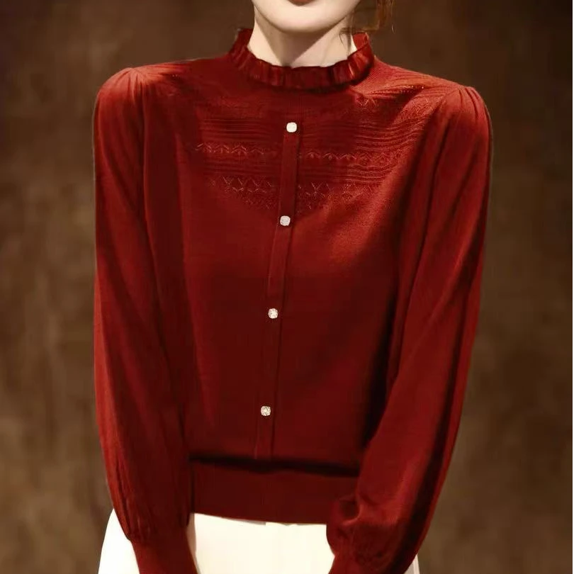 泡泡袖毛衣女宽松时尚上衣