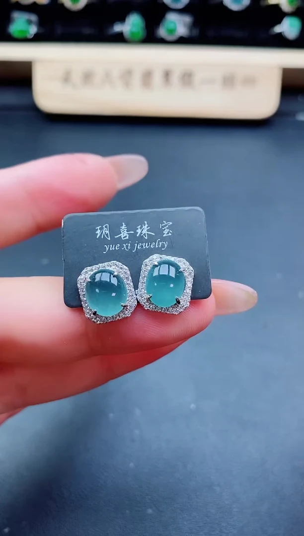 银S925镶嵌戒指翡翠1