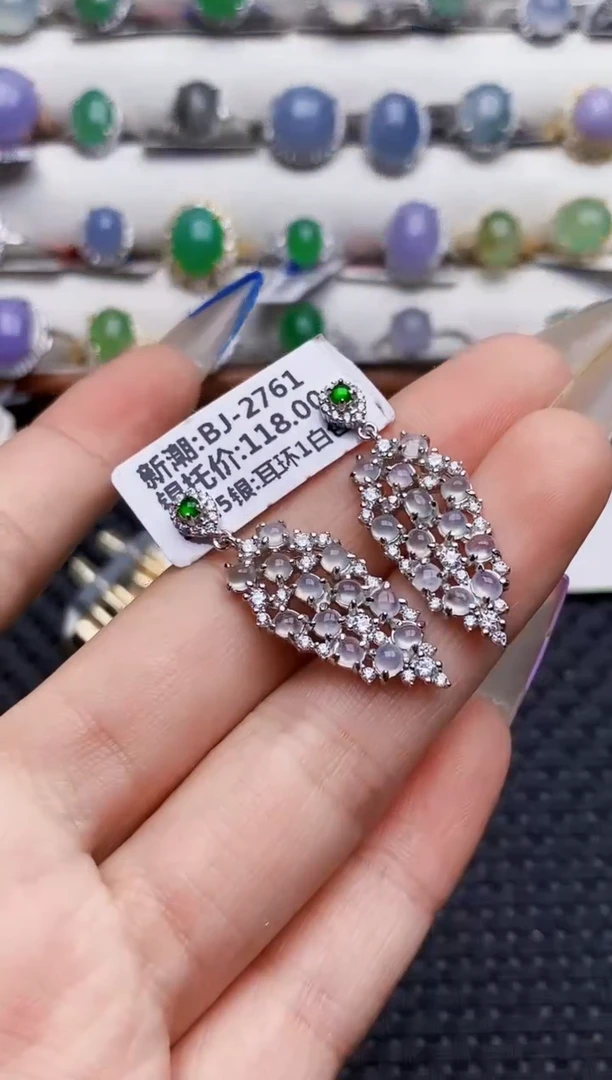 银S925镶嵌戒指翡翠1002