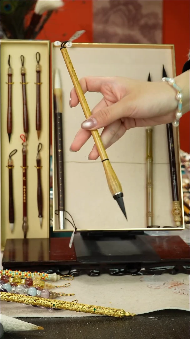 116号闪孤品高货毛笔链接 清水试笔 蘸墨不退