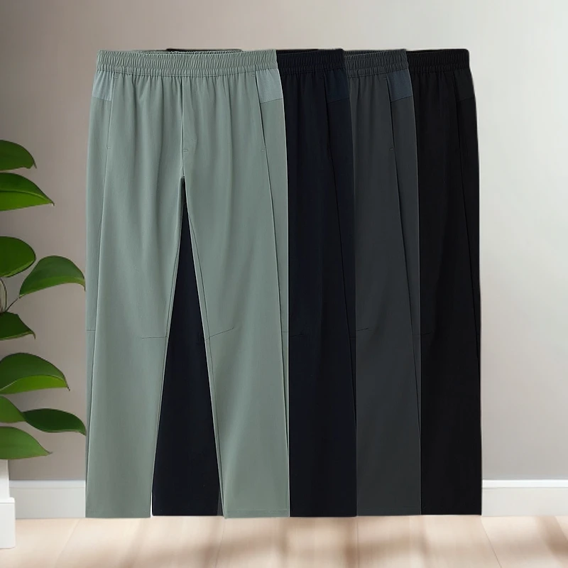 夏季男士日常户外休闲商务舒适直筒轻薄透气长裤