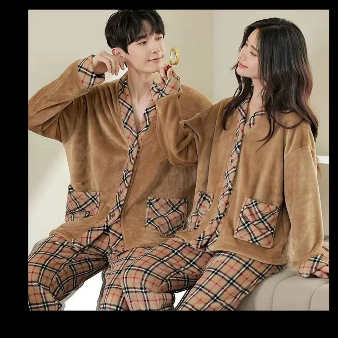 保暖冬季家居服套装冬季结婚睡衣kk