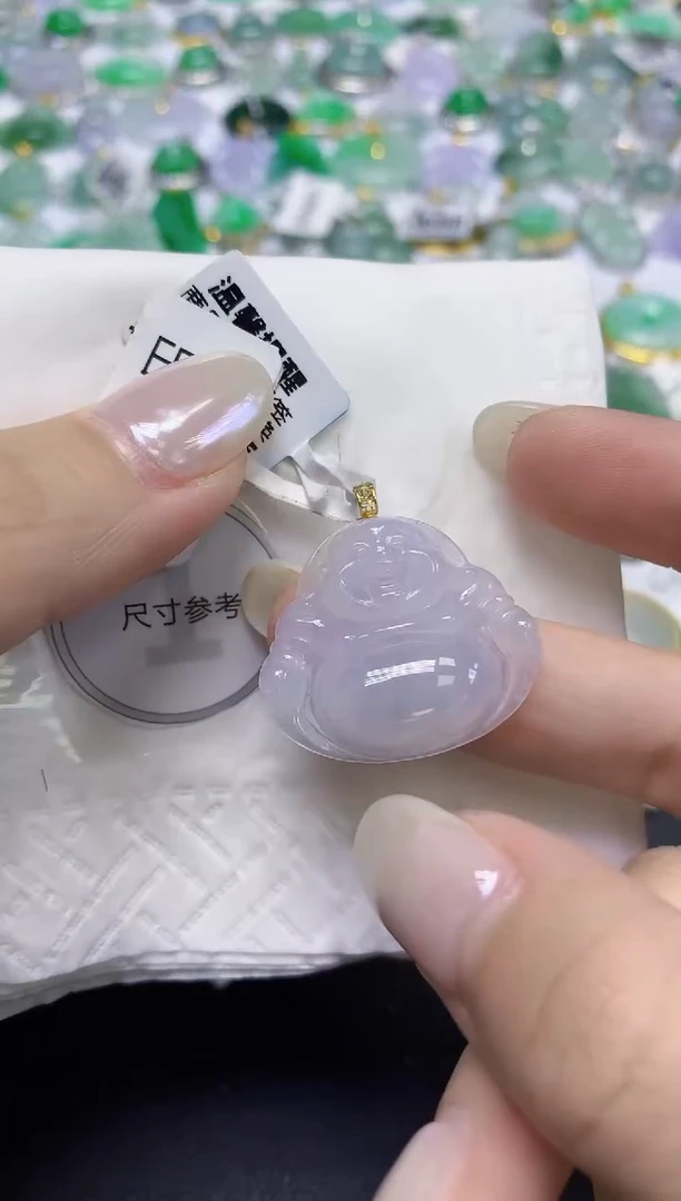 颈饰18K金镶嵌翡翠天然缅甸翡翠A货百元以上9元证书费自理