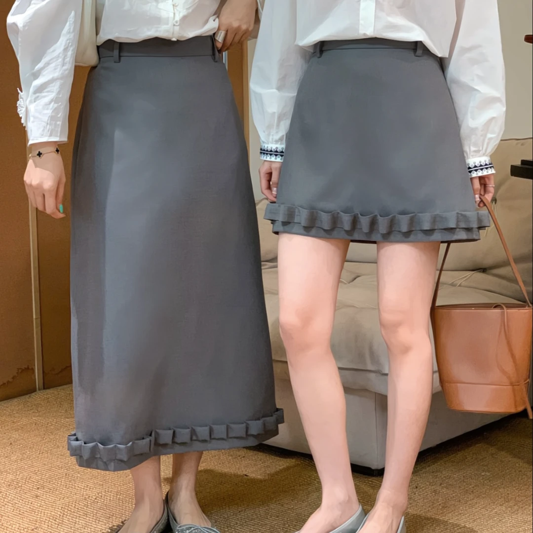 【DUOMI】新款女装百搭时尚小众风格设计感修身半身裙女裙D6563