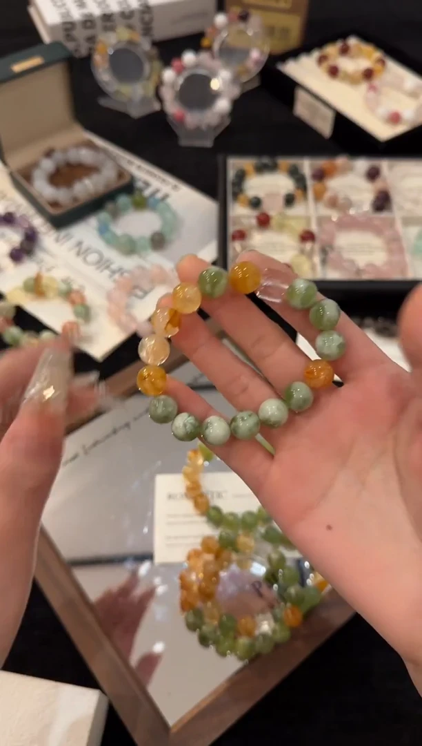 合金手链水晶岫玉多宝x3243