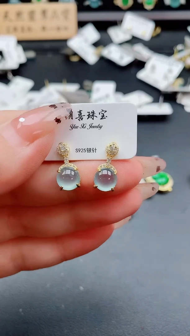 银S925镶嵌戒指翡翠1
