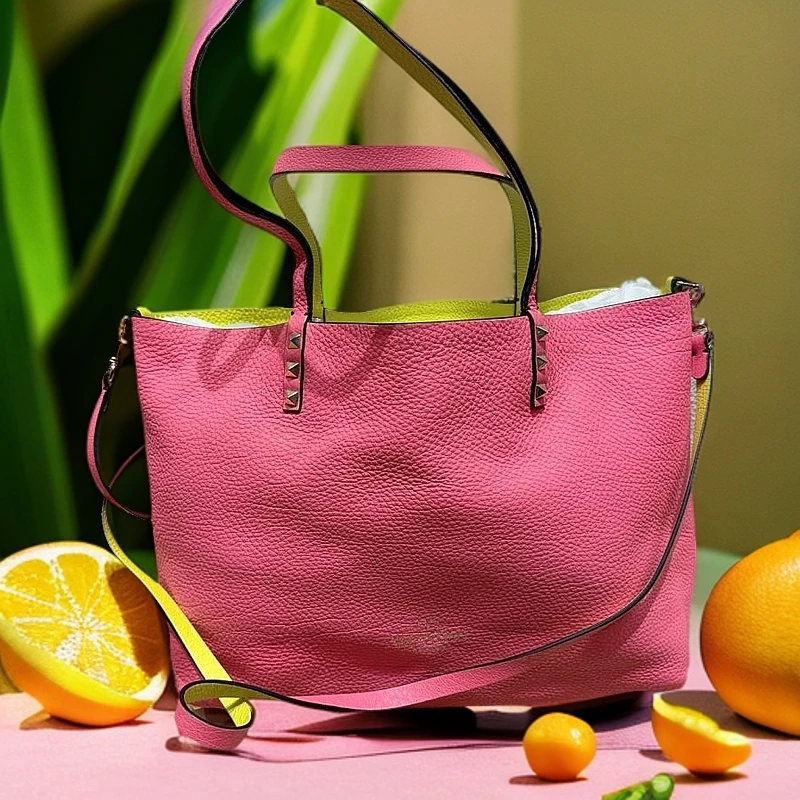 95新 FENDI/芬迪 粉色双面单肩斜挎包 1259 8820