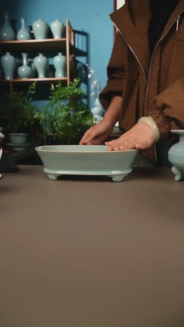 仿古水仙盆微暇